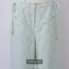 musubore サイドリボンワイドパンツ　ライトグリーン 2026年最新】musubore カラー：グリーン系 レディース ワイドパンツ