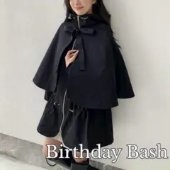 birthdaybash BB 3WAY CAPE COAT ブラック バースデーバッシュ ファー ポンチョ ケープコート ブラック - メルカリ