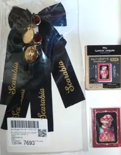 【未使用品】ツイステ リボンバレッタ スカラビア寮 アクリルブロック セット