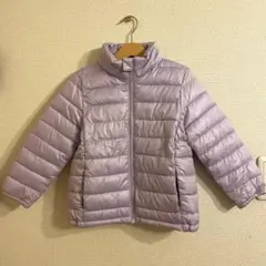 薄紫のキッズ中綿コート 110
