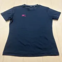 MIZUNO Tシャツ ネイビー ピンクロゴのサムネイル