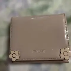 MARY QUANT 二つ折り財布 ベージュ フラワー