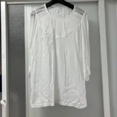 美品‼️インゲボルグ 刺繍入りホワイト五分袖ブラウス