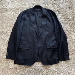 無印良品 リネン100% テーラードジャケット ブラック　麻 M