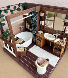 エコクラフト　紙バンド　ミニチュアバスルーム　B