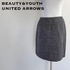 BEAUTY&YOUTH UNITED ARROWS 千鳥格子柄スカート グレー