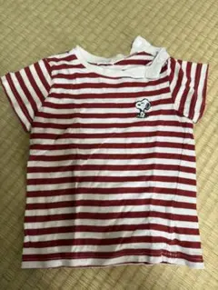 PEANUTS スヌーピー 赤白ストライプTシャツのサムネイル