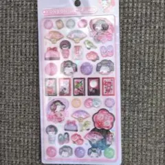 【本日限定価格】ボンボンドロップシール　和柄×舞妓さん×花札