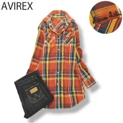 ぱたむー様専用　アヴィレックス シャツワンピース S チェック柄 マルチカラー♪