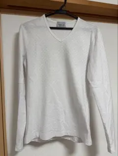 NICOLE CLUB Vネック長袖カットソー ホワイト