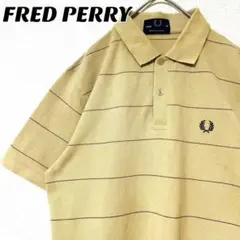 フレッドペリー FRED PERRYポロシャツ 刺繍ロゴ　ボーダー L相当 鹿子