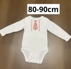 【新品未使用】ロンパースホワイト長袖ユニセックスオールシーズン24ヶ月<セール>