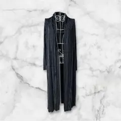 ラウンジドレス☆lounge dress ストライプロングカーデ　濃紺　1のサムネイル