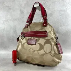 良品✨コーチ ポピー 2way トート ショルダーバッグ ナイロンキャンバス