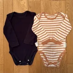 UNIQLO ベビー 肌着 ボディスーツ 長袖 90cm 2枚セット ロンパース