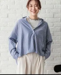 365日マイスタイルクロップドシャツ GLOBAL WORK 羽織 シャツ 春秋