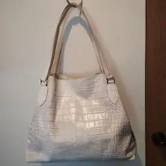 超美品★クロコ型押し牛革バッグ★レザージュエルズ★ヒマラヤ★2ウェイ