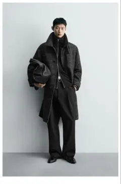 ZARA リラックスフィットチェック柄コート XL 新品のサムネイル