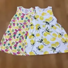 フルーツ柄ノースリーブワンピース 130cm ２枚セット
