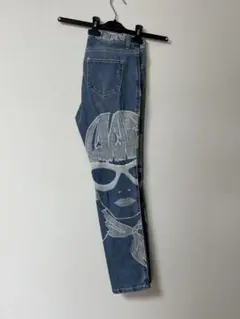 ✨️美品✨️ ERMANNO SCERVINO デニム レース装飾 ERMANNO SCERVINO レースサイドライン デニムパンツ 40 - メルカリ