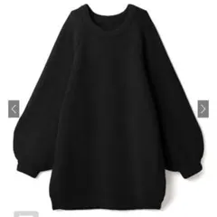 ボリュームスリーブニット ワンピース 黒 GRL