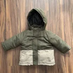 フード付き中綿コート オリーブグリーン ベージュ