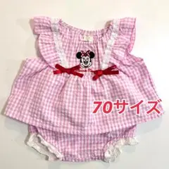 micorrid ミニー ディズニー ギンガムチェック セットアップ 70