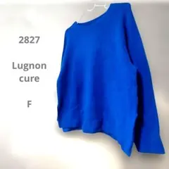 Lugnoncure 青色 クルーネック 長袖ニット オーバーサイズ ゆったりF