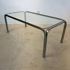 アイアンフレーム コーヒー ローテーブル ガラストップ　ミッドセンチュリー