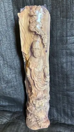 観音様白檀オブジェ観音像オーストラリア産白檀一刀彫り佛教美術品現品 