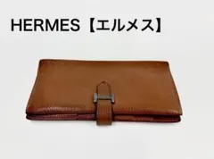 HERMES エルメス ベアン 長財布 レザー ブラウン シルバー金具のサムネイル