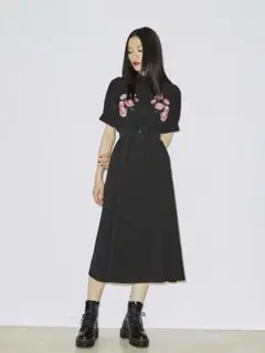 チャイナフラワーワンピース ブラック　jouetie