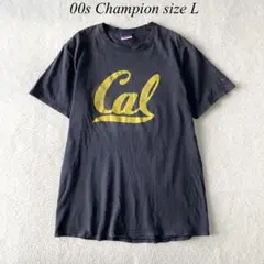 【00s チャンピオン】カレッジロゴ アメカジ古着 Tシャツ フェードアリ 紺