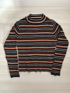 ストライプデザイン長袖ネックニットセーター Mサイズ ZOZOTOWN購入品