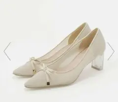 RANDA サテンリボンシアーソフトパンプス 23.5cm