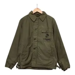 1981年　USMC A-2 ビンテージミリタリーデッキジャケット　M カーキ