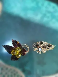 花の形状ブローチセット