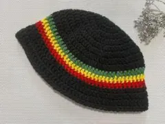 クロシェハット クラッシャーハット　バケットハット ニット帽　ビーニー　ラスタ