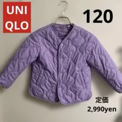 UNIQLO ユニクロ　ウォームパデッド　ジャケット　パープル　120のサムネイル