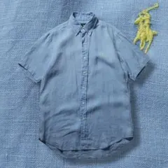 RALPH LAUREN リネンシャツ 麻100% サックスブルー ボタンダウンのサムネイル