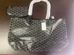 Goyard トートバッグ ブラック/グレー ポーチ付き