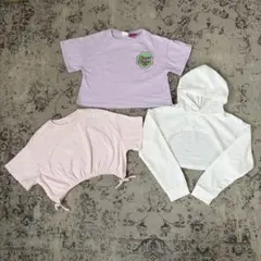キッズ　3着セット Tシャツ クロップトップ