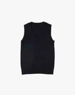 黒のVネックニットスクールベスト