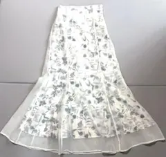 マジェスティックレゴン 花柄シアーマーメイドスカート ロング 夏 きれいめ M