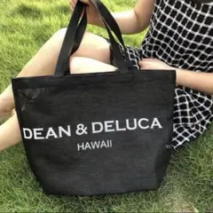 新品 ディーンアンドデルーカメッシュトートバッグ 黒ブラック ハワイLエコバッグ