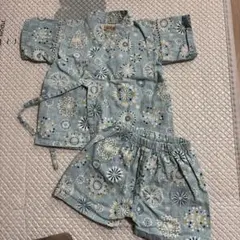 水色 花火模様 甚平 80サイズ　くろわっさんす　べべ