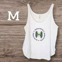 送料込❤【M】グラフィック ホワイトノースリーブ Tシャツ タンクトップ
