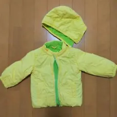 イエロー フード付きアウター 80