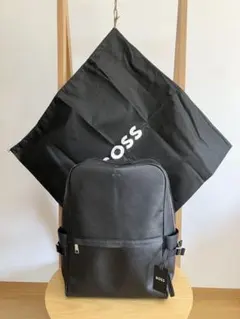 【袋付】BOSS　バックパック フォイルプリント ロゴ カラー：ブラック
