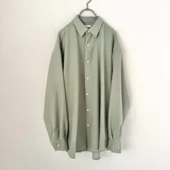 GU イージーケアシアーオーバーサイズシャツ　グリーン S